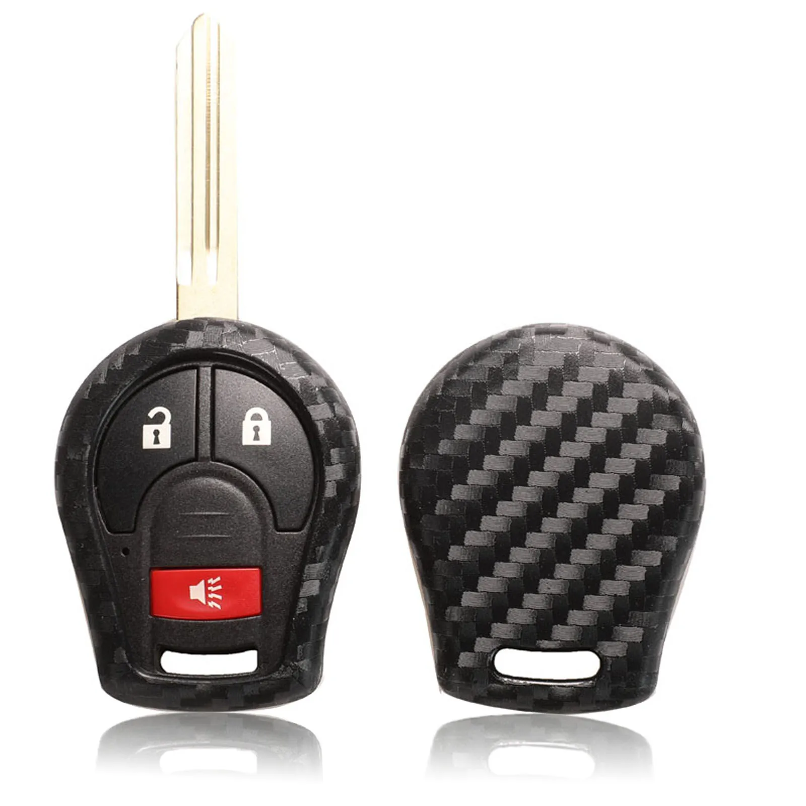 Keyforkess coperture della cassa chiave a distanza dell'automobile del Silicone del carbonio per Nissan Juke nota cubo Micra Qashqai portafoglio chiave dell'automobile accessori Auto - H81de4d4e458142538486d6e7ee1dfafeH