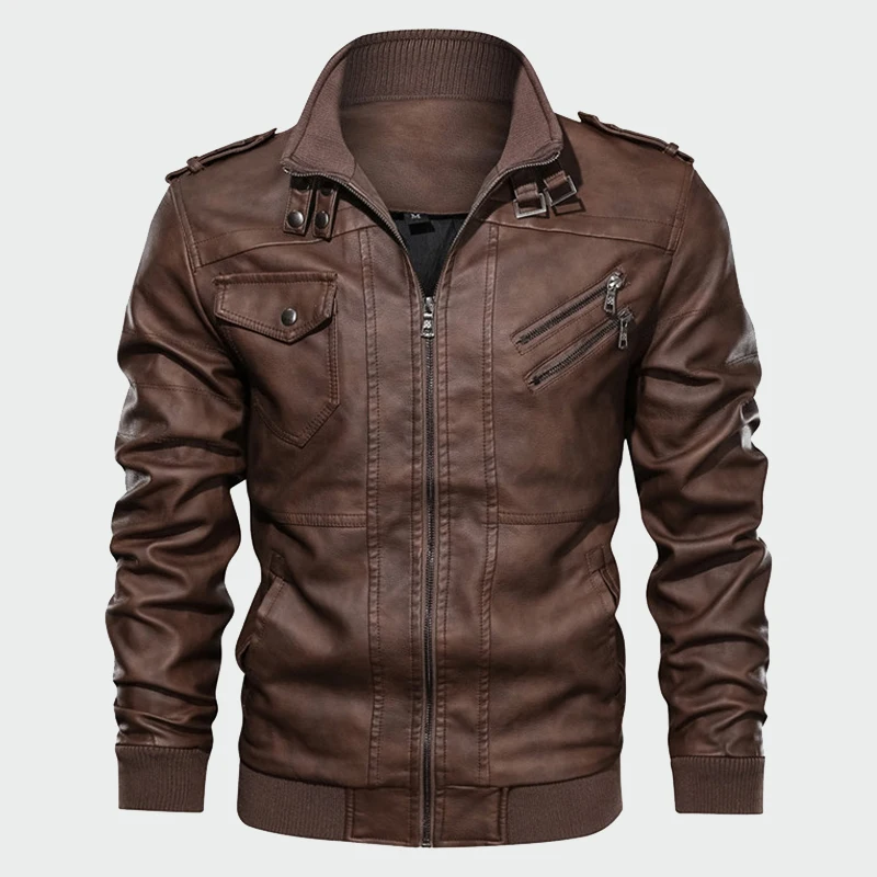 

Premart Leather Jacket Men 2020 New Winter Thick PU Motorcycle Coat Men Casual Slim Fit Jacket Male Brand Clothing EU Size LK006