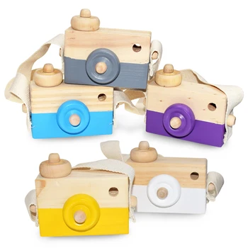 

Cute Nordic Style Hanging Wooden Camera Toys Baby Kids Safe Natural Educational Toys Fashion Home Photography Prop Decor Gifts