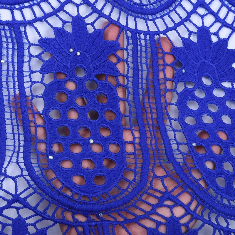 Zhenguiru Королевский синий нигерийский водорастворимый кружевной материал мягкая африканская кружевная ткань модные французские пробивные сухие кружева для свадьбы a1783
