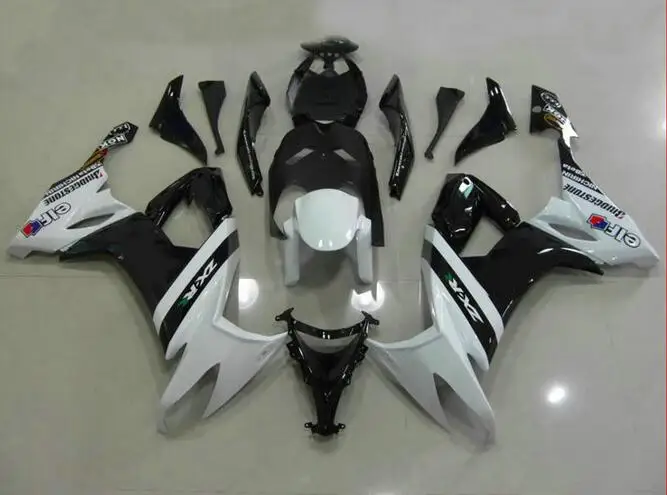 4 подарки Лидер продаж ABS полный обтекатель комплект подходит для Kawasaki Ninja ZX-10R ZX10R 2008 2009 2010 08 09 10 черный белый Эльф