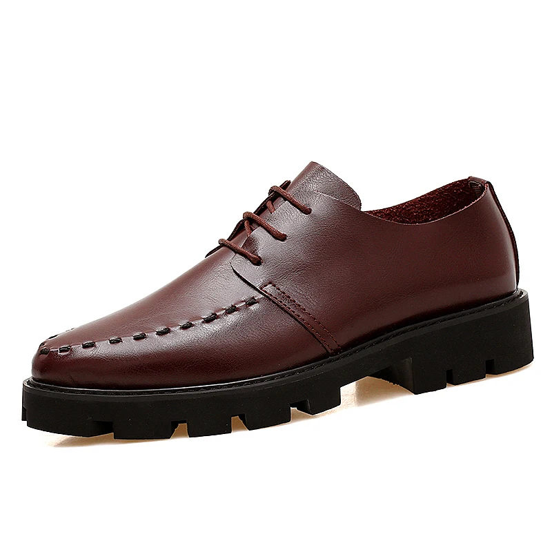

New Men's Leather Shoes Mens Casual Shoes Height Increase British Style Autumn Fashion Flats Men Footwear Elevator Shoes 1
