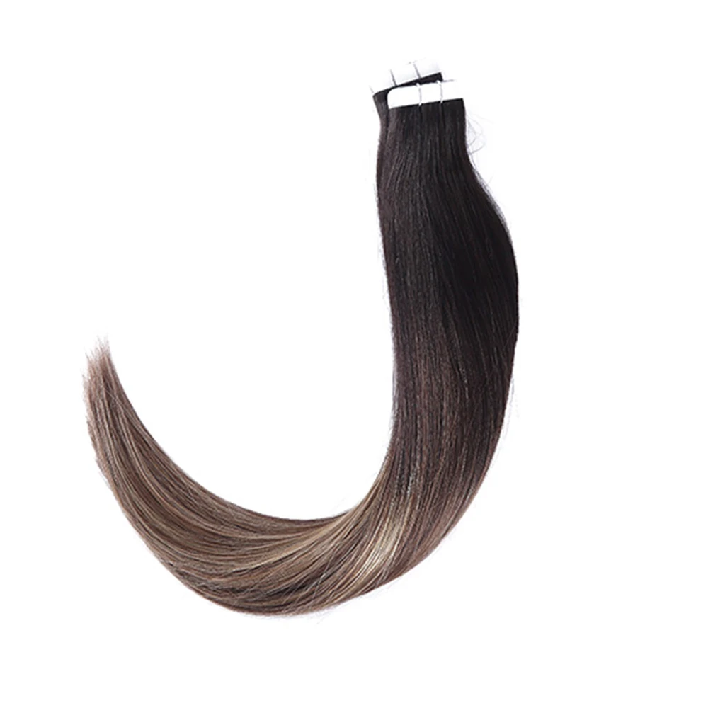ombre balayage color human hair tape in hair extensions (7)