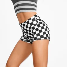 Женские сексуальные шорты для йоги средняя талия Печать Фитнес обтягивающие эластичные силы тонкие однотонные шорты Повседневная одежда для йоги шорты