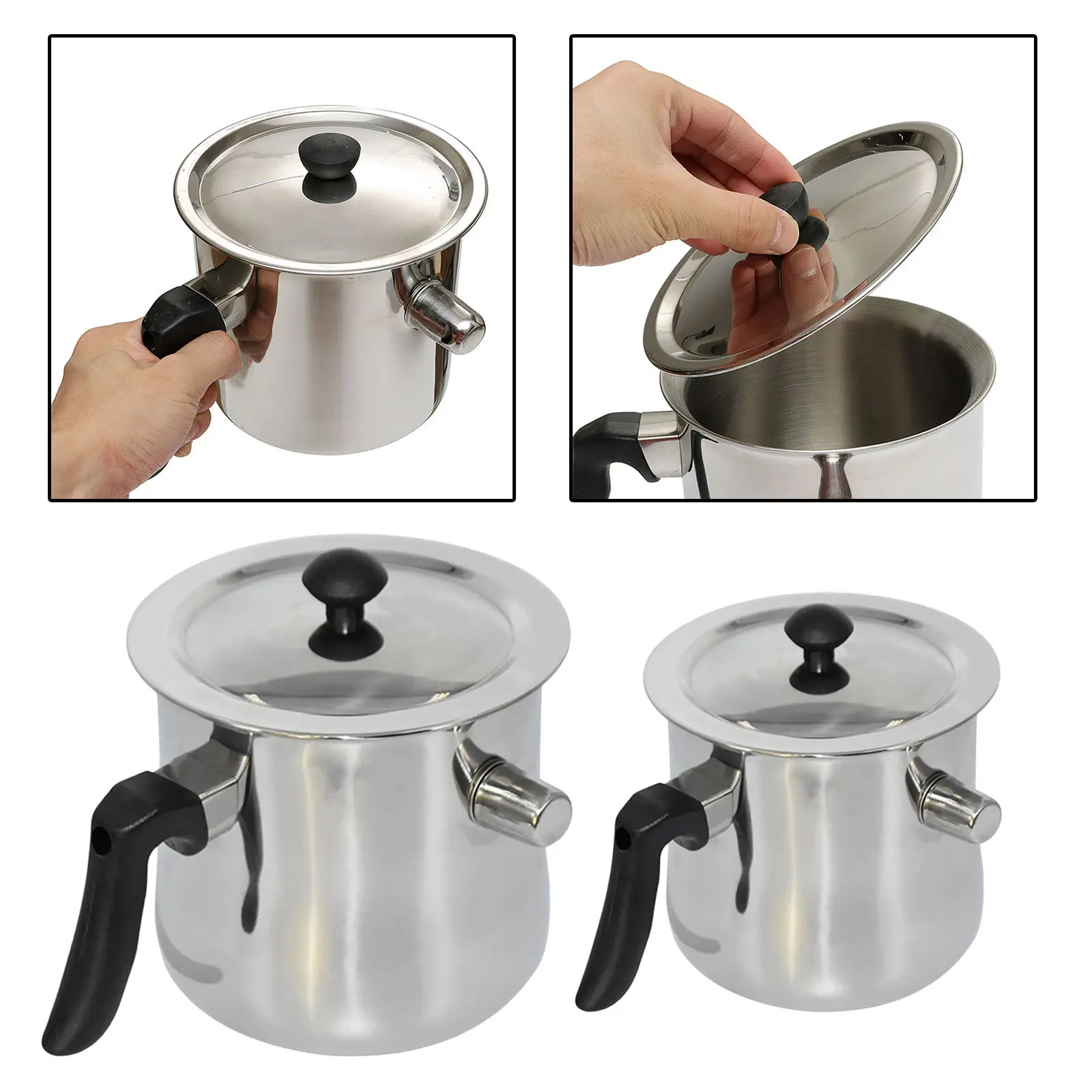 Candle Making Pouring Pot Stainless Steel Double Boilers Dripless Pouring  Heat-Resistant Handle Melter Pot,Candle Making Supplies 20x17CM 2.5L