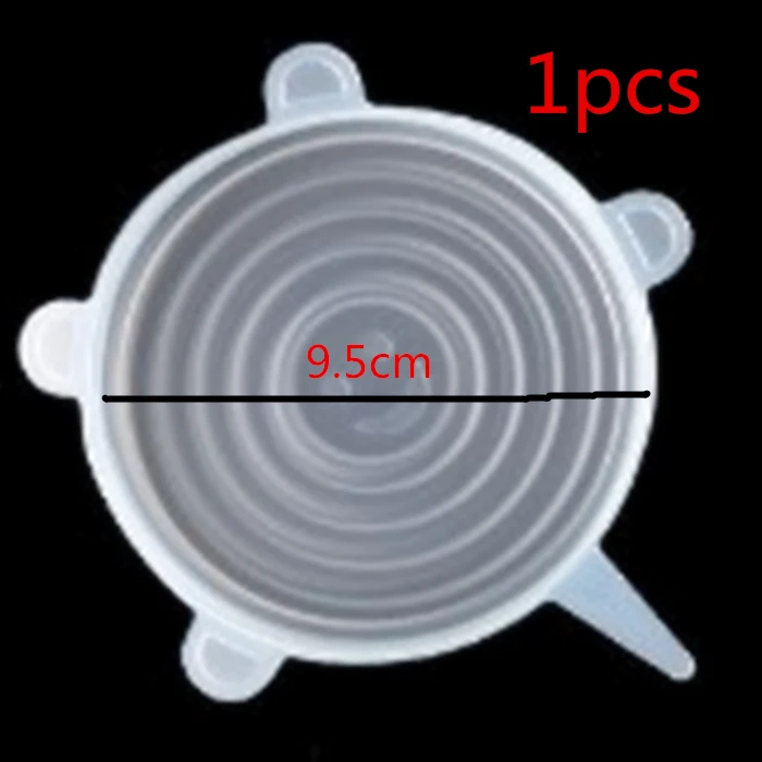 9.5cm 1pcs 6 шт многоразовая упаковка еды Кремниевая пищевая свежая герметизирующая пробка герметизация вакуумная растягивающаяся крышка упаковочная организация - Цвет: 9.5cm 1pcs