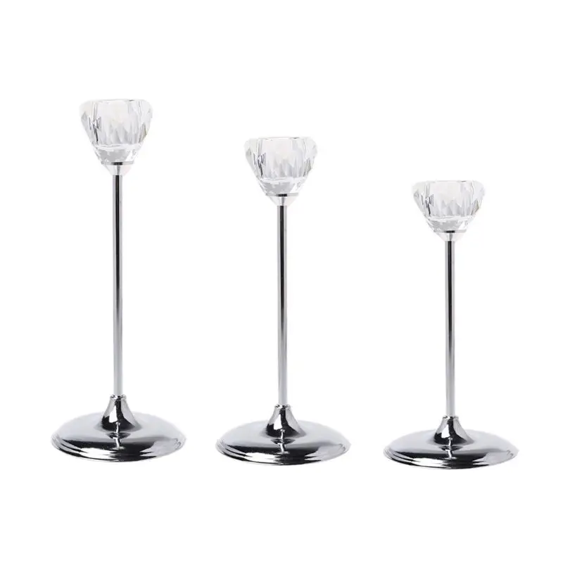 

Crystal Tealight Candle Holder Metal Candlestick Wedding Table Centerpiece Decor