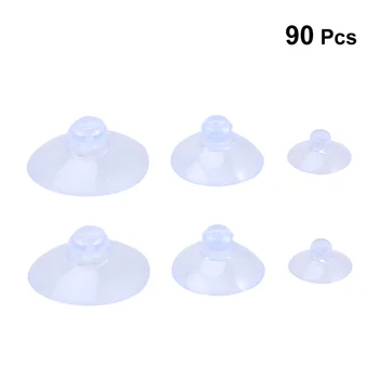 

90-in-1 Strong Suction Clear Plastic Suction Cups Wall Hangers without Hooks for Glass Bathroom Kitchen