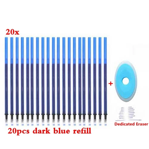20 Dark Blue Refill 4 шт./партия милые ручки с мультяшными животными стираемая ручка 0,35 мм Сменные стержни моющиеся Ручки гелевые ручки для школьниц кавайные канцелярские принадлежности - Цвет: 20 Dark Blue Refill