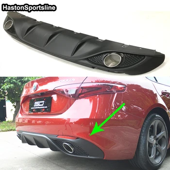 

For Alfa Romeo Giulia 2017UP Car styling accessories Giulia Rear Diffuser Spoiler With Exhaust Tip