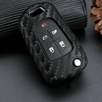 

Car Key Fob Cover Carbon Fiber Style Silicone Case For Chevrolet Parts
