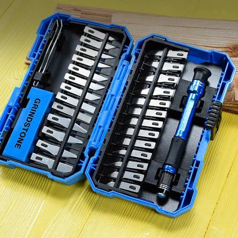 Craft Knife Set Carving Hobby Knife with Blades Handle Suit Kit for Crafter DIY Papre Wood Art Work Sculpture Cutting 29pcs cutting knife wood carving knives wood carving blades carving tool