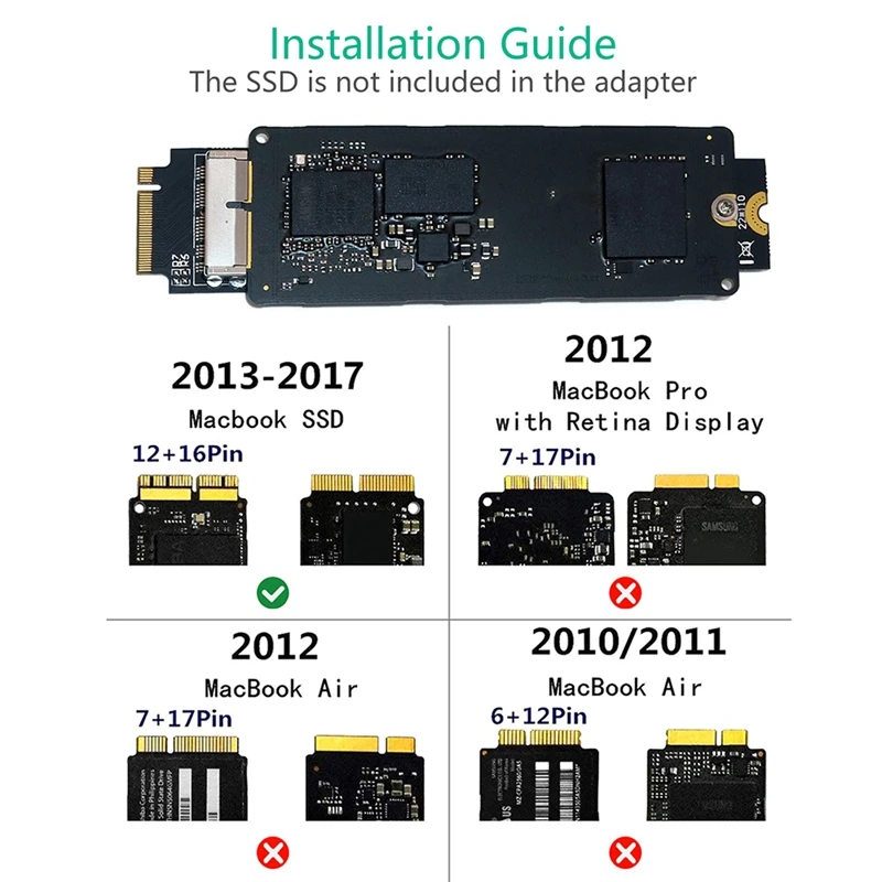 PCIe SSD M.2 ключ M адаптер карты для 2013/14/15/16/17 MacBook Air Pro retina жесткий диск конвертер