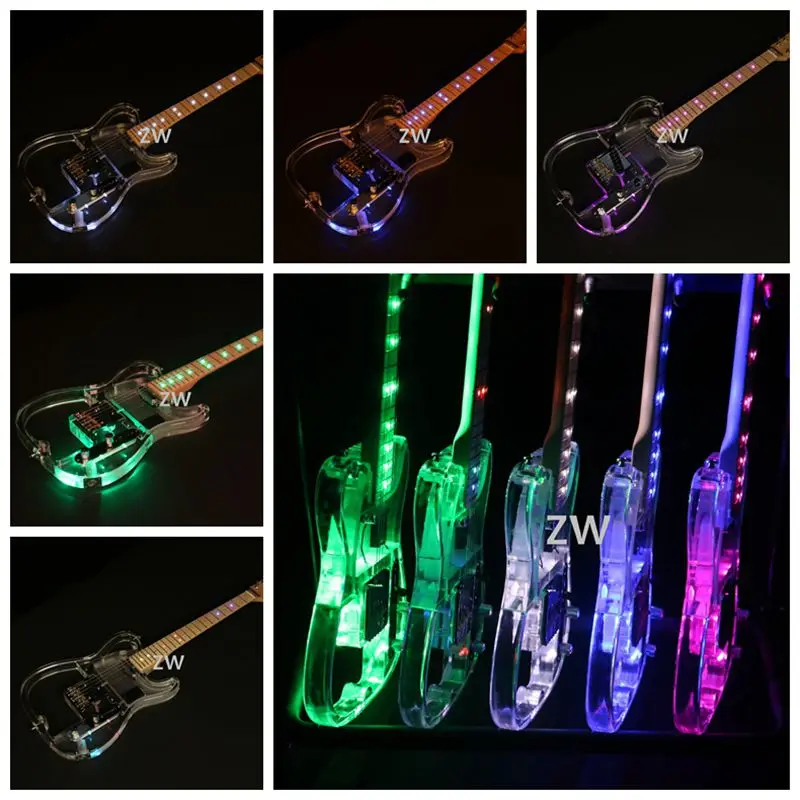 アクリル エレキギター スケルトンブルー 美品 バークレイ