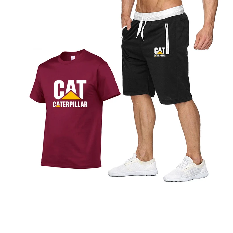 

Nuevo Caterpillar Cat Print Hombres camiseta de manga corta con logo Hombres + Pantalones de verano Conjunto deportivo para homb