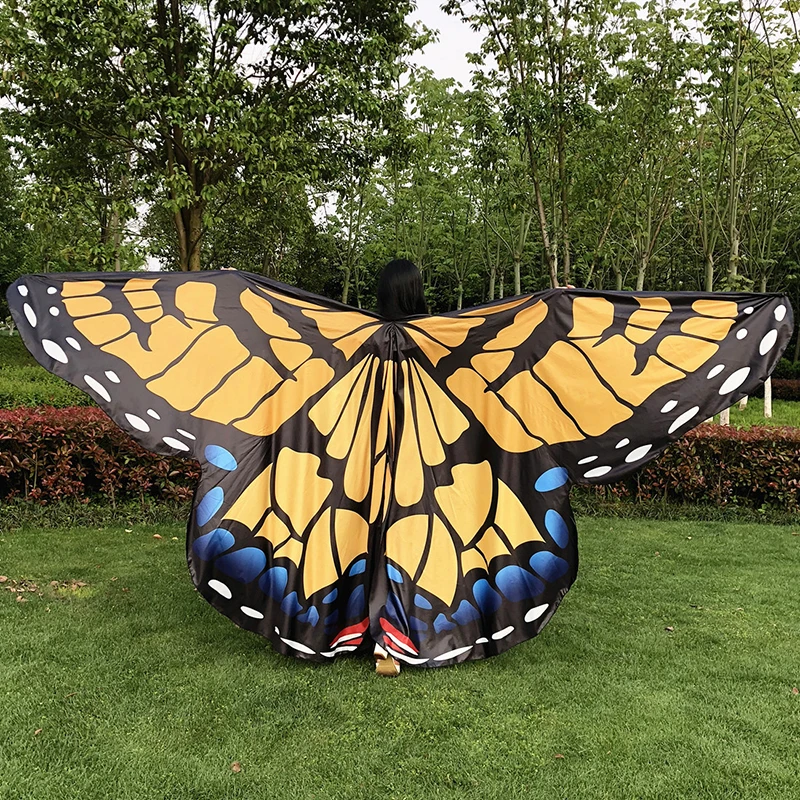 Крылья для танца живота, Радужная Бабочка, 360 градусов, для взрослых и детей, большая бабочка, реквизит, высокое качество, крылья для танца живота Isis, без палочки