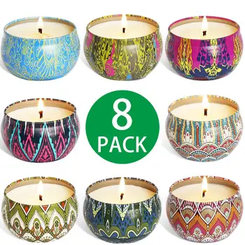 

DishyKooker 8Pcs/Set Soy Wax Fragrance Candles Set for Home Wedding Birthday Decoration