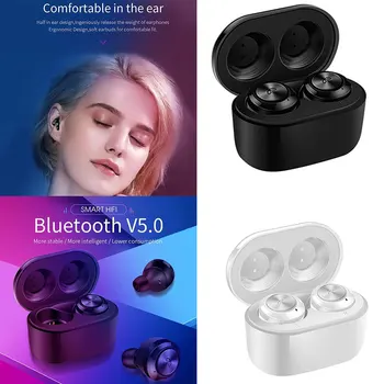 

Wireless Earbuds V5.0 Bluetooth Headset Stereo Sound Headphone Waterproof Sport Earphone with Charging Box