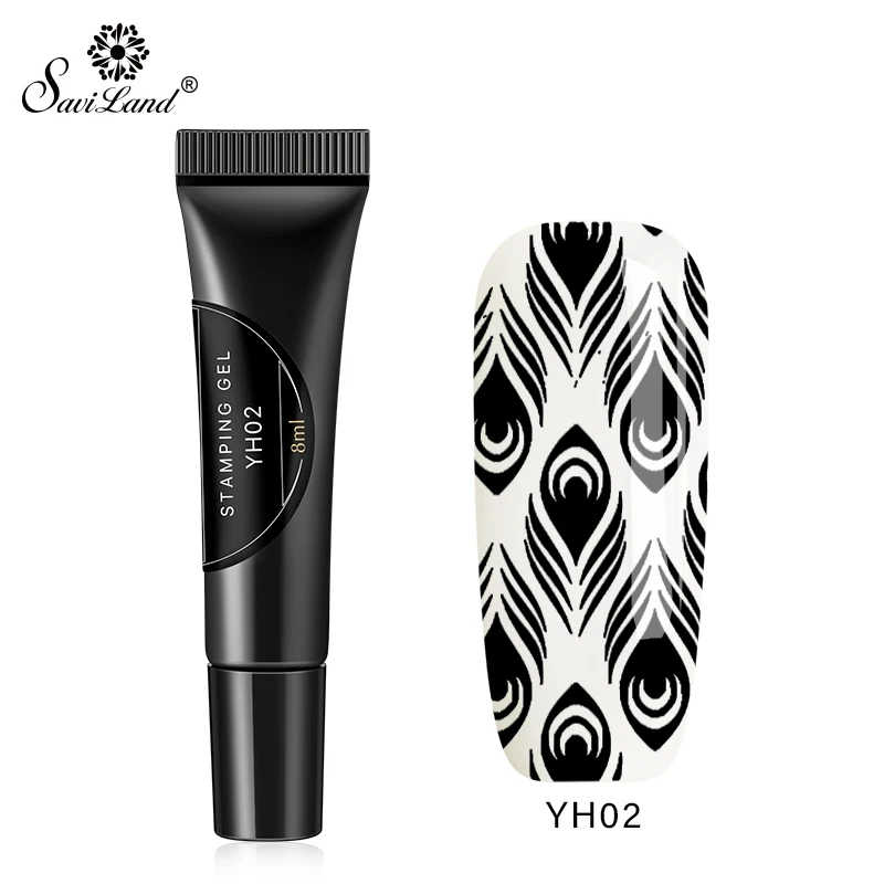 stamp gel YH02 Saviland дизайн ногтей штамповка изображения пластины из нержавеющей стали ногтей маникюрный Шаблон трафарет Инструменты 21 Стили ногти аксессуары - Цвет: stamp gel YH02