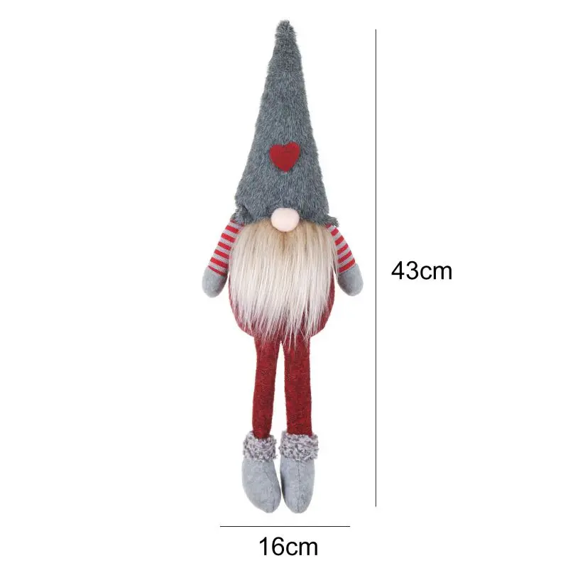 43x16cm Christmas Swedish Santa Gnome Plush Hug Swedish Elf Doll Birthday Gift Table White Gray Christmas Decorations for Home New - Цвет: 43x16cm