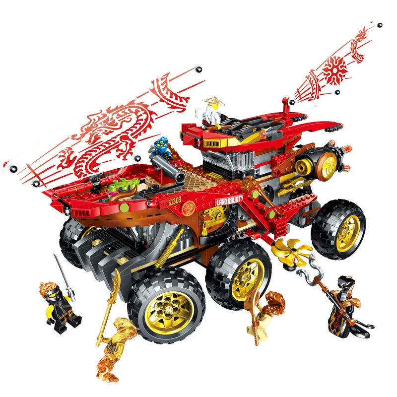 

2019 New 858pcs Ninja Reward It Chariot Compatible Legoing NinjagoING 70677 Building Blocks Toys for Children Christmas Gift
