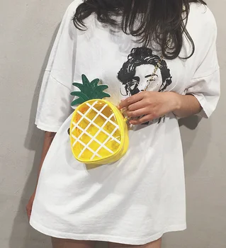 

Summer mini chain pineapple small bag 2018 new cute transparent jelly bag shoulder