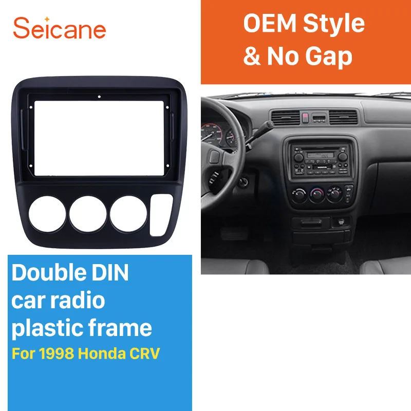 Seicane Double Din 9 дюймов для HONDA CRV 1998 г. правый руль автомобильная черная рамка Fascia