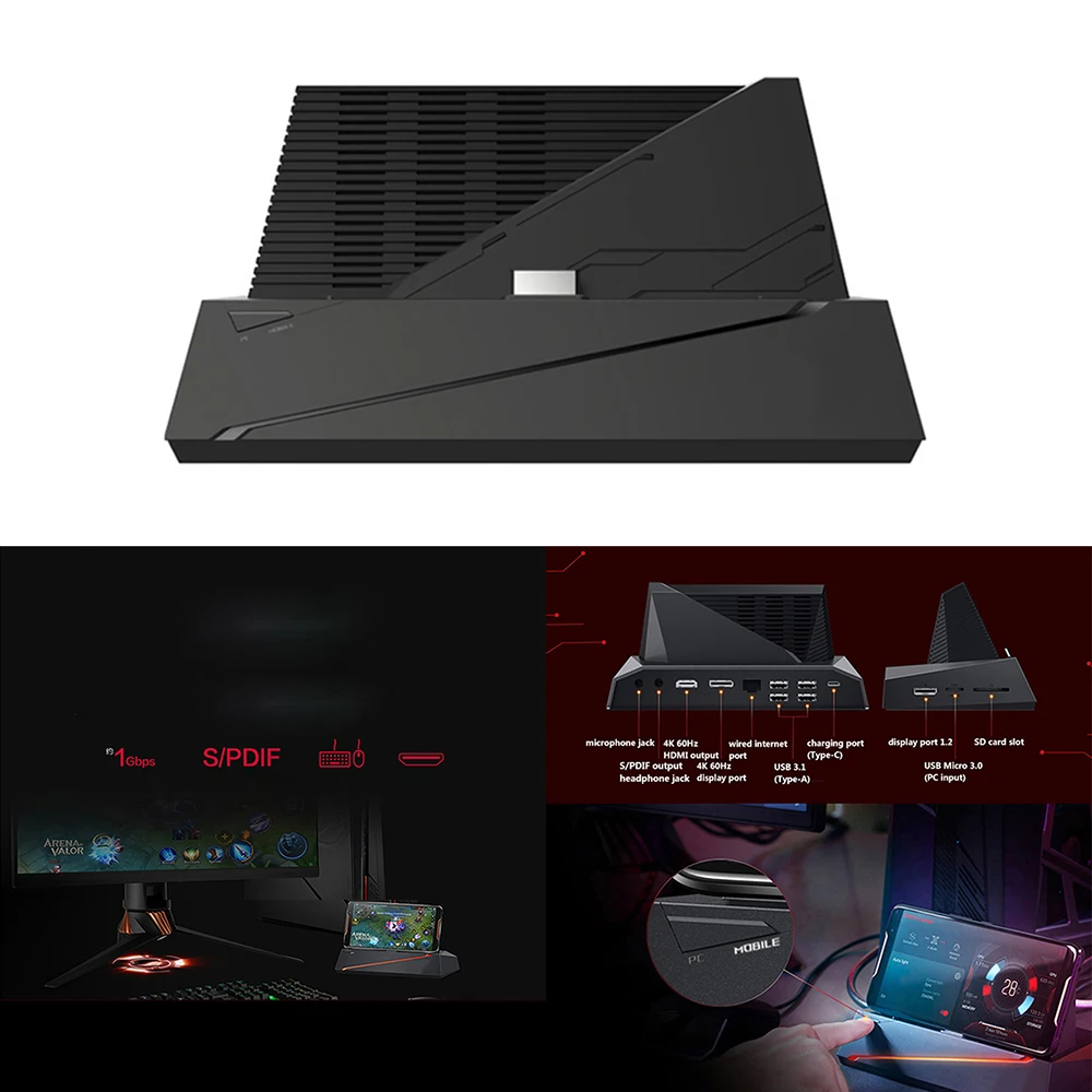  Game Base Converter for ASUS ROG Phone 2 ZS660KL Game Phone Desk Support Holder Converter Adapter