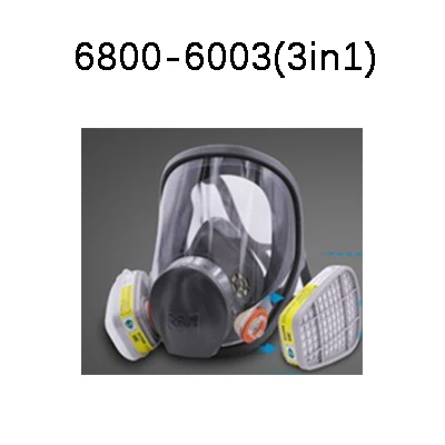 3 м маска 6800 промышленный противогаз военная защита от брызг маски анфас безопасности респиратор с 6001/6002/6003/6004 фильтры - Цвет: 6800-6003