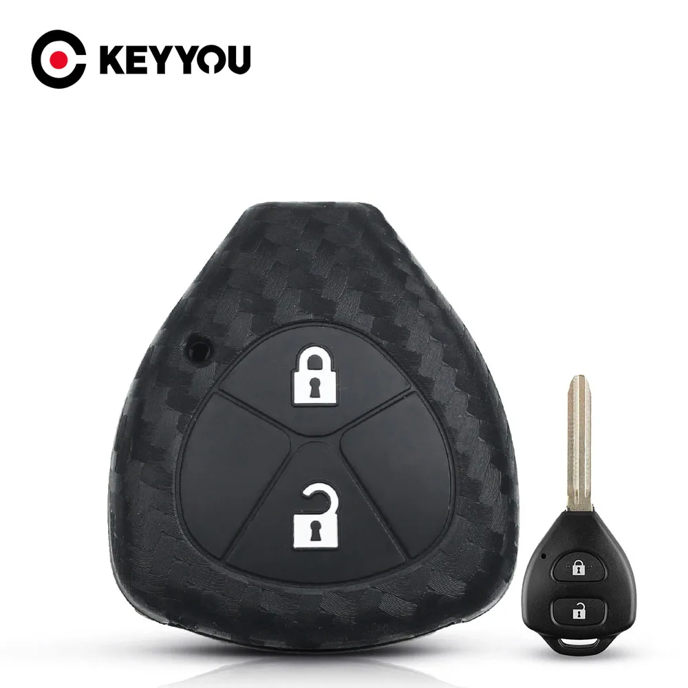 KEYYOU для Toyota Avlon Корона Corolla Camry RAV4 Reiz Yaris Prado ключ 2 кнопки чехол дистанционного
