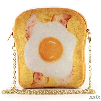 

Women Girl Small Plush Toast Handbag Chain Shoulder Crossbody Bag Phone Pouch Satchel Tote Purse