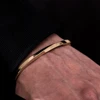 Simple Classic bangle Stainless steel Bangle men Bracelets black Cuff Bangle for Women Type C twisted Bangle  jewelry 3