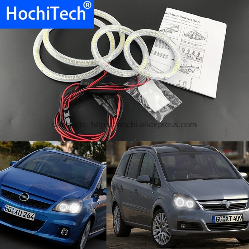 HochiTech Ultra bright SMD white LED angel eyes 2000LM 12V halo ring kit daytime running light DRL for Opel Zafira B 2005-2014 | Автомобили