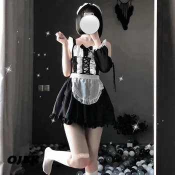 

Sexy Lingerie Cosplay Erotic Apron Japanese Maid Sex Costume Babydoll Women Lace Miniskirt Outfit Sweet Lolita Anime Dress