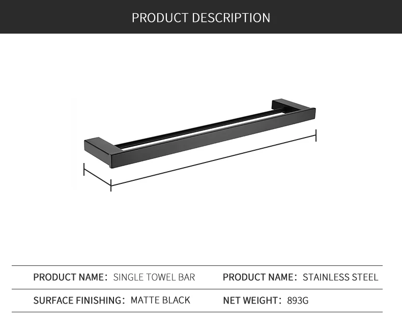 Матовая черная двойная квадратная вешалка для полотенца, настенная вешалка для полотенец, держатель для полотенец, украшение дома, гостиничная квартира