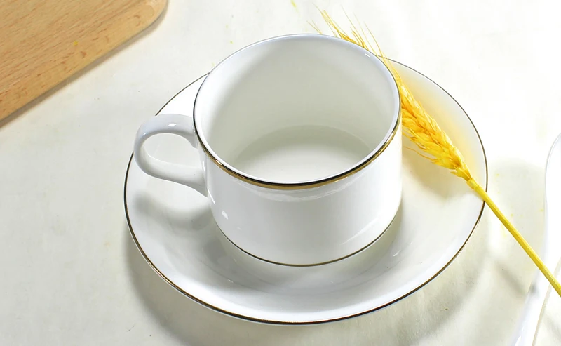 170 мл, чашка для капучино из костяного фарфора и соус, белая керамическая чашка для кофе с золотой линией, белая фарфоровая чашка-термос, чашка для смузи