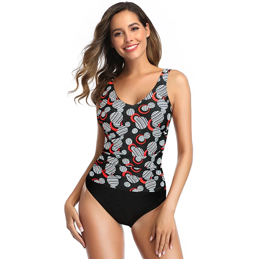 

Sexy Plus Size Swimwear Women 2020 One Piece Swimsuit Retro Dots Swimming Wear for Bathing Suits monokini maillot de bain femme