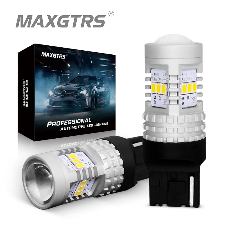 2 шт. Автомобильные светодиодные лампы T20 7440 W21W WY21W 14SMD 3020 12 В 24 В|12v car led lamp|car amber