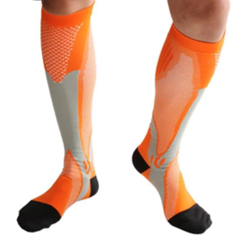 Длинные носки для бега, для мужчин и женщин, голени для ног компрессионные, для занятий фитнесом, Мода