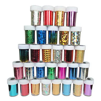 

24pcs Nail Art Stickers Tips Wraps Foil Transfer Adhesive Glitters DIY Decoration Nail Tips Decorations Accessories (Random Col