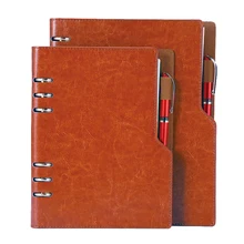 Pu leather notebook A5 A6 B5 A4 big spiral notebook week planner diary agenda organizer hard cover business note book stationery