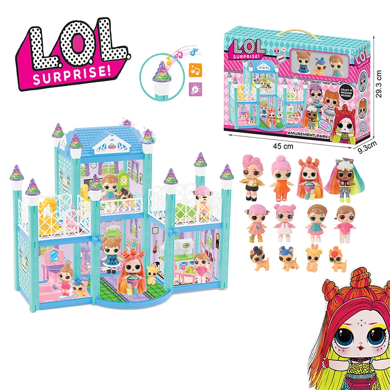 Original LOL Surprise Dolls DIY Doll House Play Games Villa with 2 Random Anime Figures Toys for Girls Birthday Gifts | Игрушки и хобби