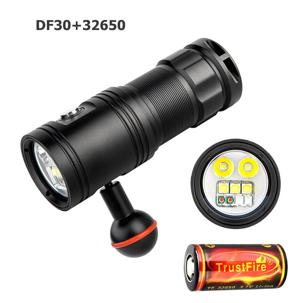 TrustFire DF30 вспышка для подводного погружения и светильник Cree XM L2 2350LM