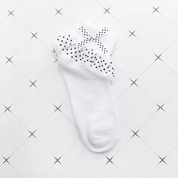 

New Girls Spring And Autumn Solid Color Sweet Cotton Short Tube Lace Latin Dancing Princess Socks