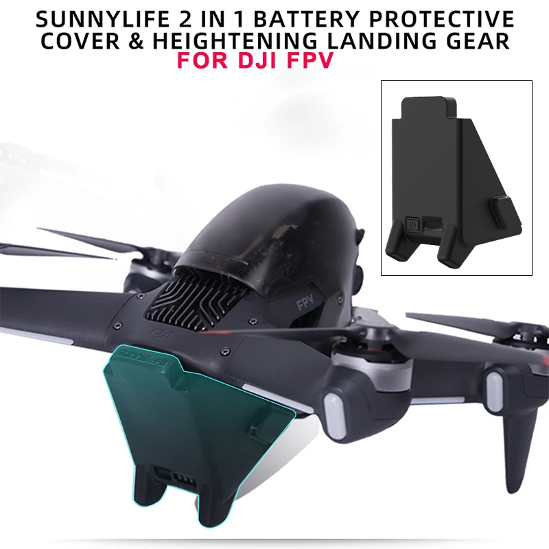 2-In-1 DJI FPV Drone Silicone Battery Protector Cover Height Extender Landing Gear For DJI FPV Drone Combo Drone  Accessories best drones for beginners
