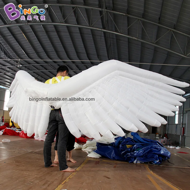 Заводской магазин 5 м длина надувные сценические крылья костюм Индивидуальный угол белая модель крыла носить костюм без воздуходувки