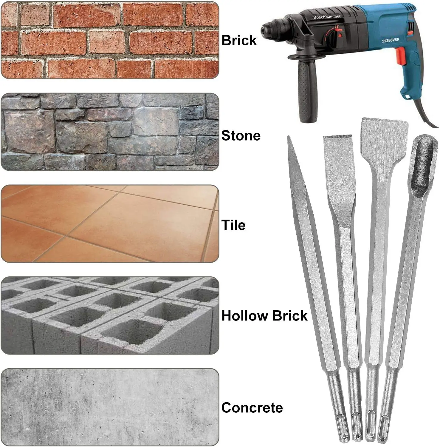 Masonry Concrete Chisel Drill Bits 