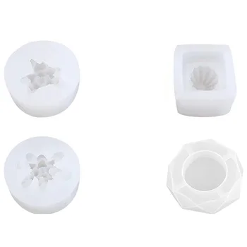 

Casting Molds Cactus Succulent Flowerpot DIY Resin Silicon Mold Plant Vase Gypsum Cement Molds for Crafts Making 4Pcs
