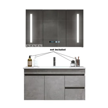 

B03 70/80/90/100/120cm Modern Bathroom Cabinet Multifunctional Antifog Smart Mirror Cabinet Solid Wood Wall Mounted Cabinet 220V