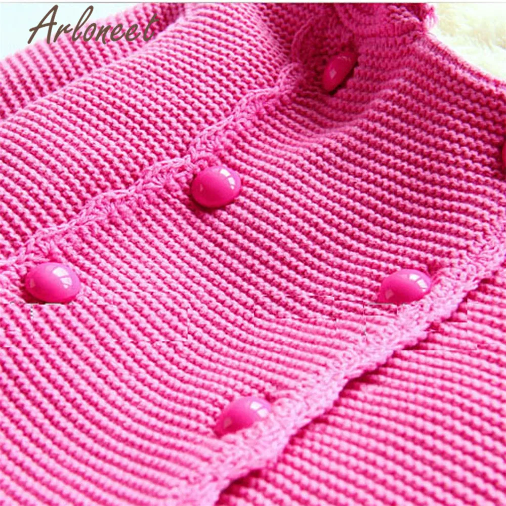 ARLONEET Thick Coats Baby Girls Warm Winter Coat Cotton Button Jacket Hooded Outerwear Children Baby Coat Girls Outerwear